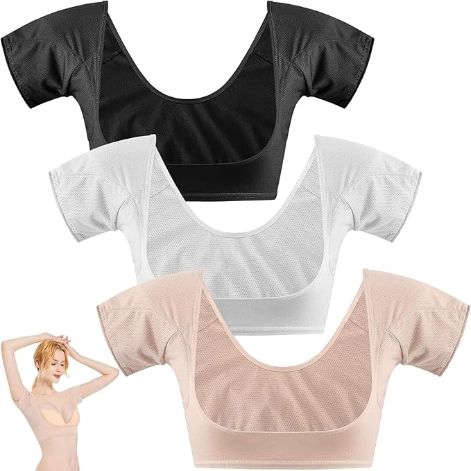 Zhanmai 3 Pcs Underarm Sweat Vest Armpit Sweat Proof Pads for Under Armpits Underarm Proof Pads for Women
