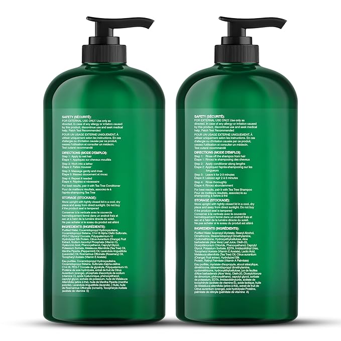 Botanic Hearth Tea Tree Shampoo And Conditioner Set | With 100% Pure Tea Tree Oil, For Itchy And Dry Scalp, Sulfate/Paraben Free | For Men And Women | 16 Fl Oz Each