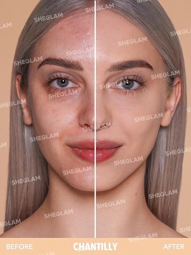 SHEGLAM SKin-Focus Full Coverage Powder Foundation Oil-Control Lightweight Face Pressed Powder Makeup-Buttercream