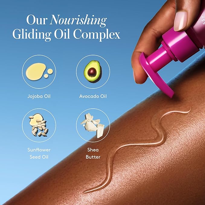 Women's Razor Shave Kit, 1 Rose Razor Handle + 6 Blade Refills + Super Pink Glossy Shave Oil