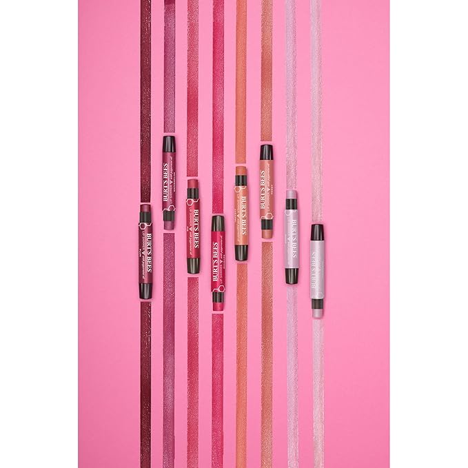 Burt's Bees Shimmer Lip Tint Set, Tinted Lip Balm Stick, Moisturizing for All Day Hydration with Natural Origin Glowy Pigmented Finish & Buildable Color, Grapefruit (4-Pack)