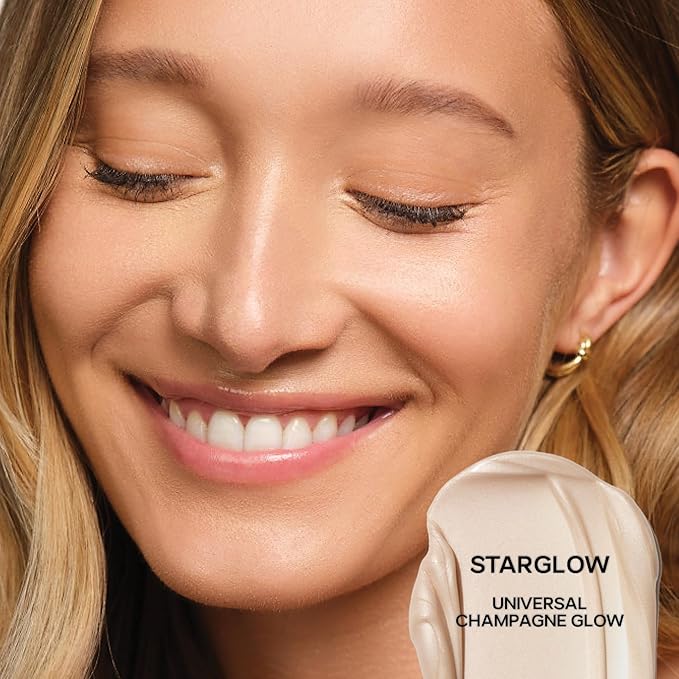 Saie Glowy Super Gel Lightweight Illuminator - Luminizer and Makeup Primer for Glowing Skin - Enriched with Vitamin C + Hydrating Squalane Oil - Wear Alone or Under Makeup - Starglow (1 oz)