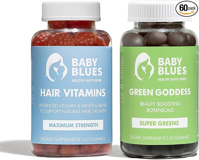 Baby Blues Grow and Glow Beauty Bundle - Gummies for Postpartum Hair Growth and Glowing Skin