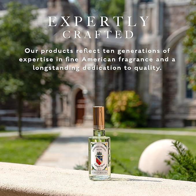 Caswell-Massey Greenbriar Gold Cap Cologne, Men’s Cologne with Classic and Zesty Scent with Citrus, Sage & Rugged Velvety Notes, 3 Fl Oz