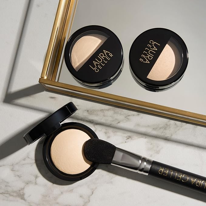 LAURA GELLER NEW YORK Baked Natural Glow Highlighter Radiance Enhancing Makeup, French Vanilla