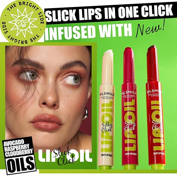 3 Colors Slick Click Lip Balm Set Hydrating Jelly Lipstick Tinted Lip Stain Lip Gloss, Moisturizing, Lightweight, Buildable, Pigmented Vegan Lip Balm, Glossy Lip Makeup for Girls (B)