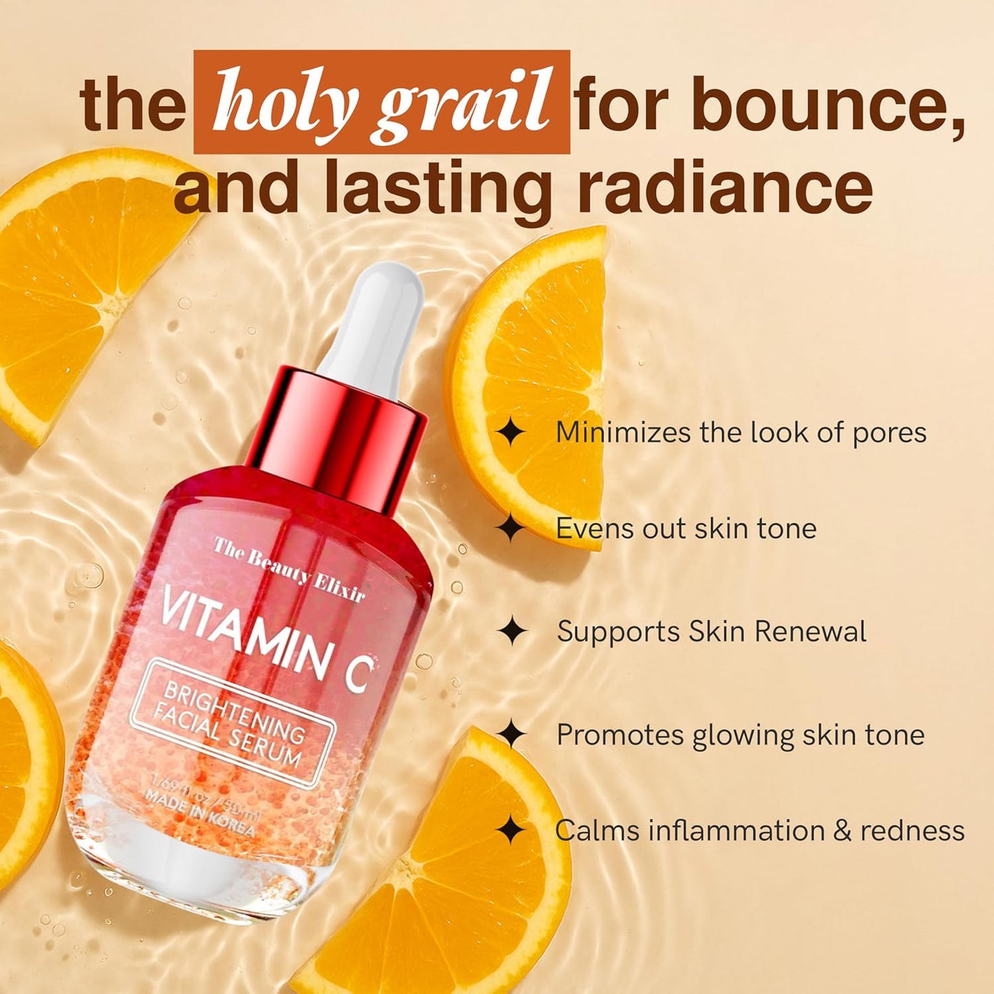 Vitamin C Serum For Face - Dermatologist Tested - Anti-Aging & Dark Spot Remover - Brightening, Clean Beauty, Cruelty-Free, Korean Skin Care for Glass Skin - All Skin Types - 1.69oz