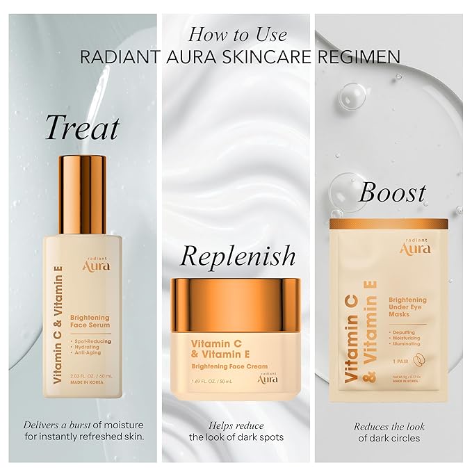 Vitamin C & Vitamin E Under Eye Cream – Anti Aging Treatment For Dark Circles, Puffiness & Fine Lines, Firms And Hydrates Tired Eyes – Dermatologist Tested, Korean Skin Care – Pack of 2