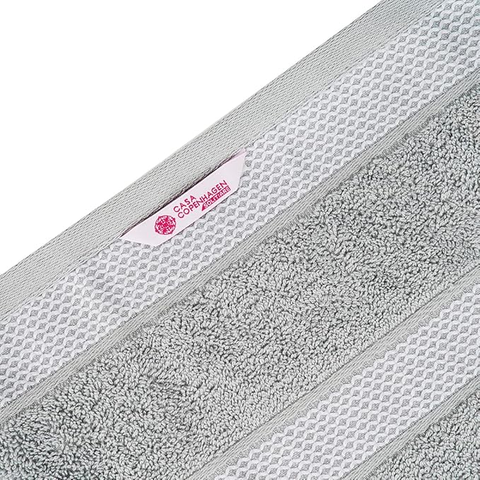 CASA COPENHAGEN Solitaire Towel, 2 Piece Bath Sheet Towel Set- Grey Violet, 600 GSM Designed in Denmark Made of Soft Egyptian Cotton for Bathroom, Kitchen & Shower