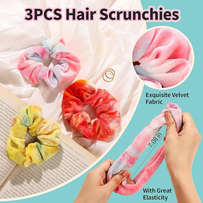 LEOBRO Spa Headband, Makeup and Skincare Headbands for Women, Headband for Washing Face, Face Wash Skin Care Make Up Headbands, with Hair Scrunchies, Christmas Gifts for Teens, Girls, Women