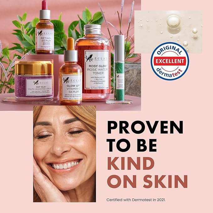 Eclat Skincare Rose Water Toner – Hydrating Toner for Face - Rosewater with Hyaluronic Acid & Aloe Vera - Alcohol Free & Skin Soothing Formula - Rejuvenating & Calming Facial Skin Care