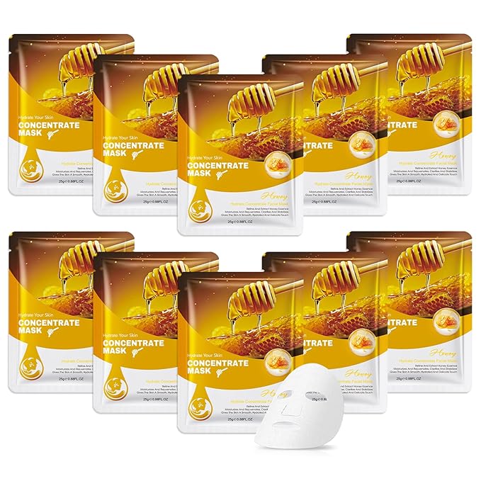 10 Pack Variety Facial Sheet Masks Skin Care Set, Hydrating Bulk Sheet Face Masks Skincare Gifts Set for Women Men, Long Lasting Moisturizing Face Mask Skincare for All Skin Type（C3)
