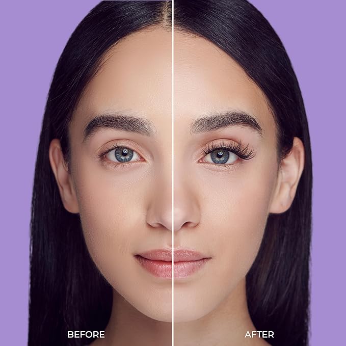 KISS imPRESS Falsies Self Adhesive Eyelashes, Press On Lashes, 12mm-14mm Glam Volume Lashes, Black, No Glue Needed, Invisible Band, 36 Lash Clusters & Non-Stick Applicator - Voluminous