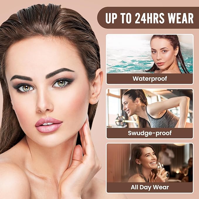 AWROSE Eyebrow Pencil, 3D Waterproof Microblading Eyebrow Pen 4 Fork Tip Tattoo Pencil, Precise Natural Brow Magic Eyebrow Pencil with Hair Like Strokes, 4 Points Multi-Used Eye Brow Pencils for Women