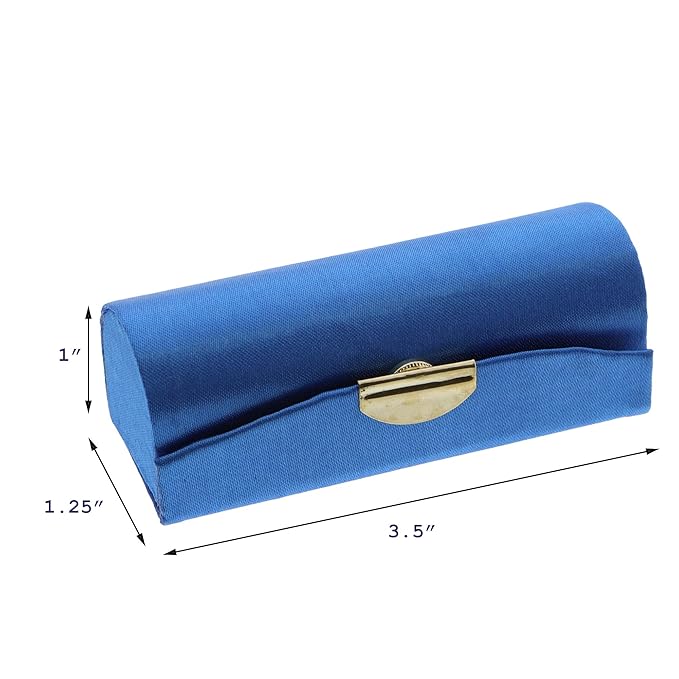 Motique Accessories Solid Satin Ladies Lipstick Case With Mirror Purse Holder Set of 6 (Royal)