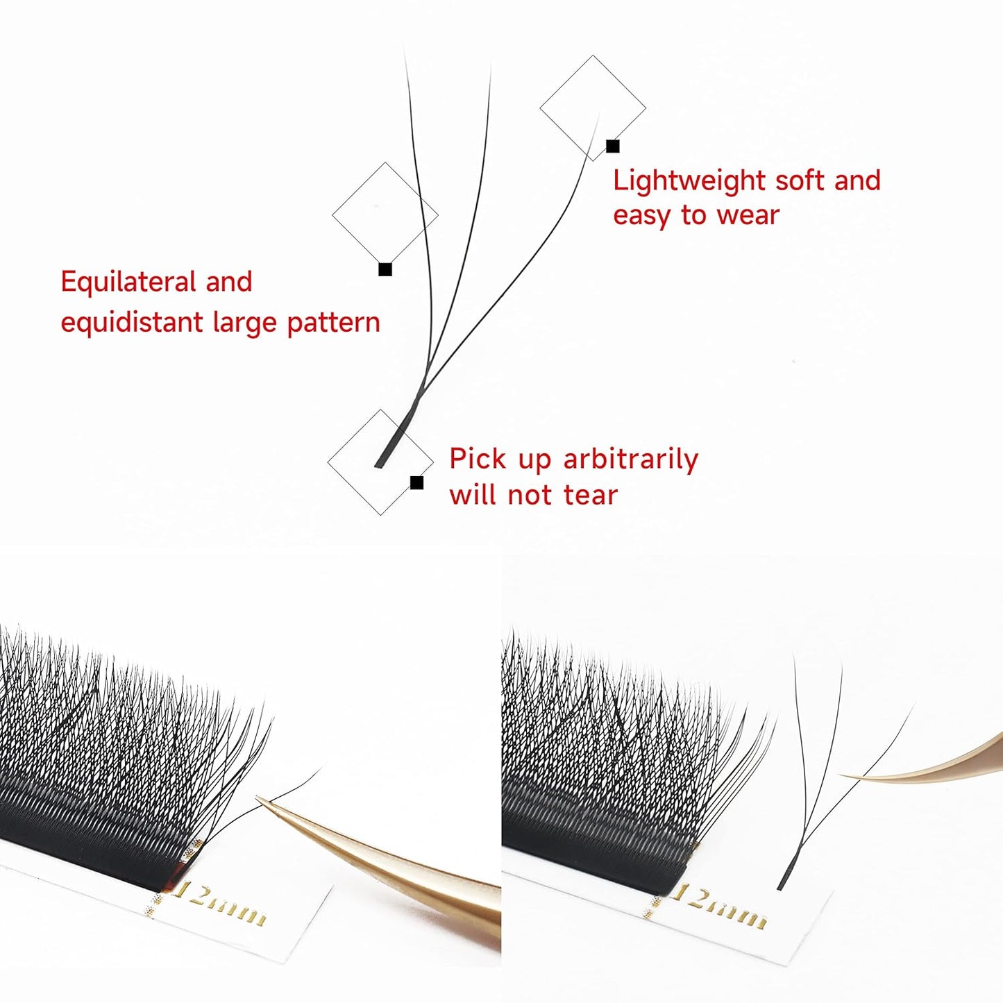 W Eyelash Extension 3D Volume Premade Fans 0.07 D Curl 8-15mm mix W Lashes Matte Black Lash Extensions Easy Fans W Shape Eyelash yy Eye Lashes(3D-0.07D- 8mm)