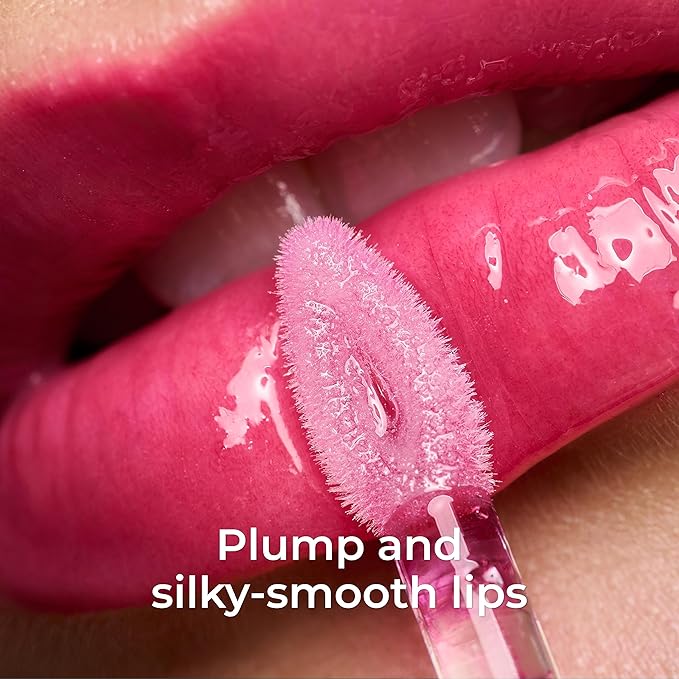 All-in-One Lip Oil - Lightweight, No-Sticky, Tinted, Plumping, Hydrating Lip Gloss - Lip Balm for Day & Night Use, Long-Lasting Lip Stain, Lip Glow Oil, Lip Plumper Tint - Pink Sparkle №402