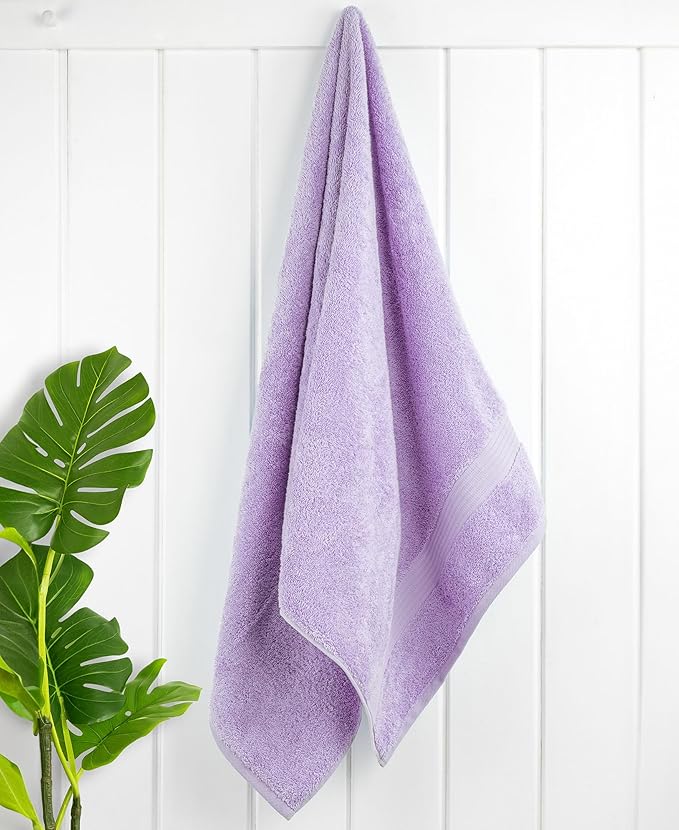 Cotton Paradise 4 Piece Turkish Bath Towels for Bathroom, 100% Cotton Extra Large Soft Plush Towels Bathroom Set, Lilac