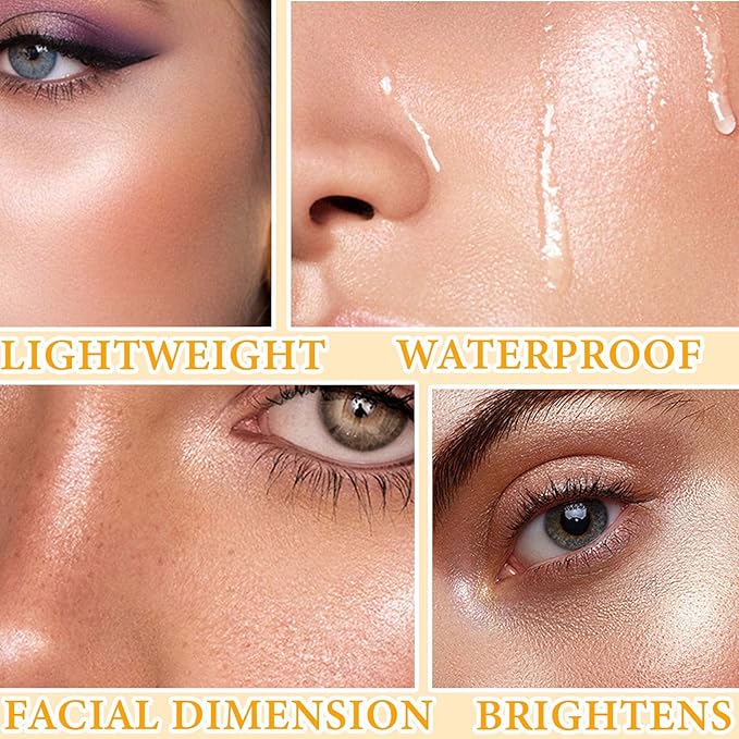 3 PCS Cream Contour Blush Stick,Long Lasting Waterproof Blush Stick for Cheeks&Lips Multipurpose Face Highlighting Concealing Cream,Shimmer Contour Stick Makeup for Women