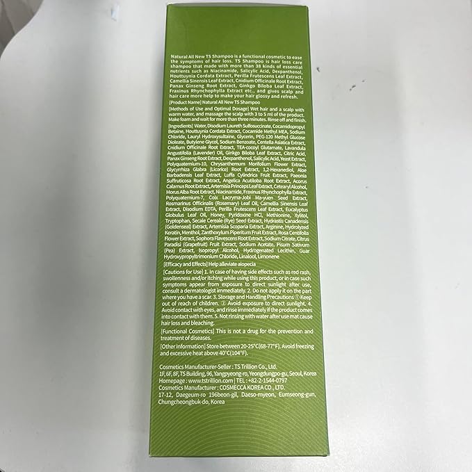 TS Natural All New TS Shampoo | Korean Shampoo for Sensitive Scalp | Hair & Scalp Care with Salicylic Acid and Natural Ingredients | Sulfate-Free Dandruff & Itchy Scalp Relief (16.9 Fl Oz / 500mL)