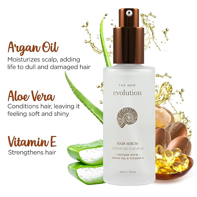 HerStyler Evolution Argan Oil Serum - Vitamin E Nourishing Treatment to Soften Dry Hair, For Hair Straightening With Aloe Vera (2 Pack)