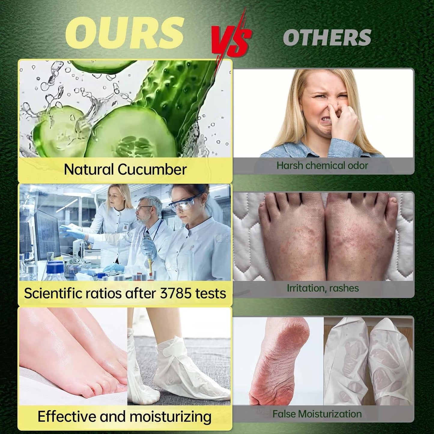 Foot Peeling Mask, Natural Exfoliating Foot Mask, Dead Skin Callus Remover Repair Heels, Hydrating Foot Care for Dry Cracked Feet (6 Pack)