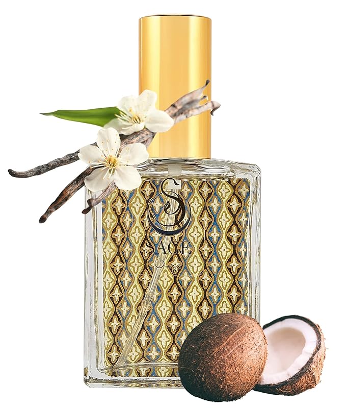 The Sage Lifestyle Onyx Organic Perfume Spray for Women - Black Coconut, Vanilla, Tunisian Amber, Oakmoss - Long Lasting and Natural Scent, Vegan & Cruelty Free, Made in USA, 2oz - Travel Size Perfume