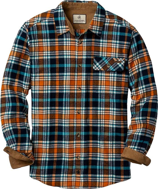 Legendary Whitetails Men's Flannel Shirt Long Sleeve Button Down 100% Cotton