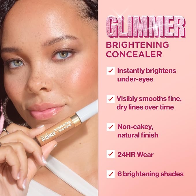 Revlon Glimmer Brightening Concealer, Liquid Under Eye Makeup, Made with Caffeine, Vitamin C, & Stevioside, 175, 0.3 fl oz