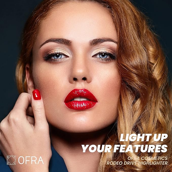 Ofra Cosmetics Rodeo Drive Highlighter - Champagne Highlighter Makeup Palette for Cheeks, Nose, Eyes - Liquid to Baked Powder, Highly-Pigmented, Vegan Formula - Buttery Smooth, Long-Lasting - 10g