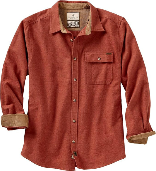 Legendary Whitetails Men's Flannel Shirt Long Sleeve Button Down 100% Cotton