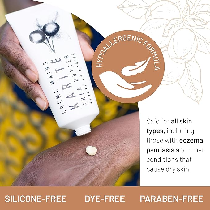 Karité Nourishing Hand Cream & Lip Balm Travel Collection - Shea Butter, Organic Jojoba & Rosehip Oil Blend - Bliss for Dry Lips & Hands - Intense Hydration, Cruelty-Free, Hypoallergenic Vegan Lip & H