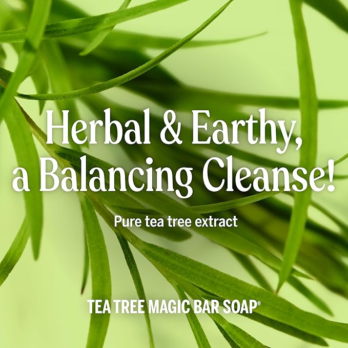 Dr. Bronner's Pure-Castile Magic Bar Soaps - Made with Regenerative Organic Certified Oils - For Face, Body, Hair- Vegan Soap Bars for Men & Women - Tea Tree, 2 pack, 5 oz