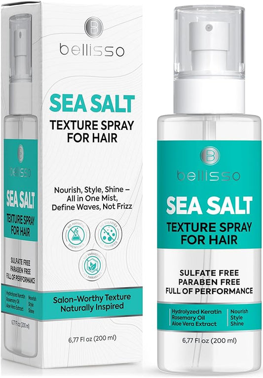 Sea Salt Spray - Dry Hair Texture for Women and Men - Products for Volume for Fine, Wavy and Curly Hair - Thickening, Texturizing and Light Volumizing Effect - Alcohol Free Formula - Travel Size