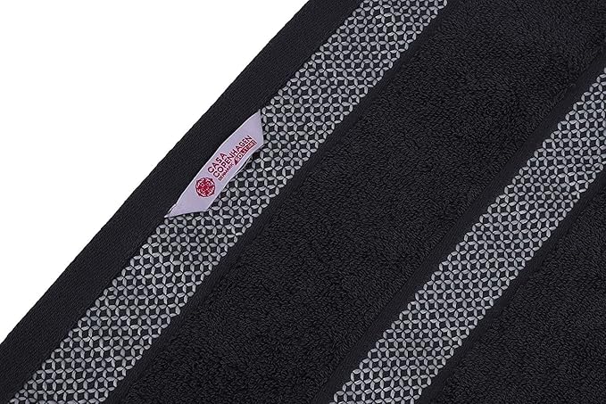 CASA COPENHAGEN Solitaire Towels, 4 Pieces Bath Towel Set- Pine Grey, 600 GSM Designed in Denmark Made of Soft Egyptian Cotton for Bathroom, Kitchen & Shower