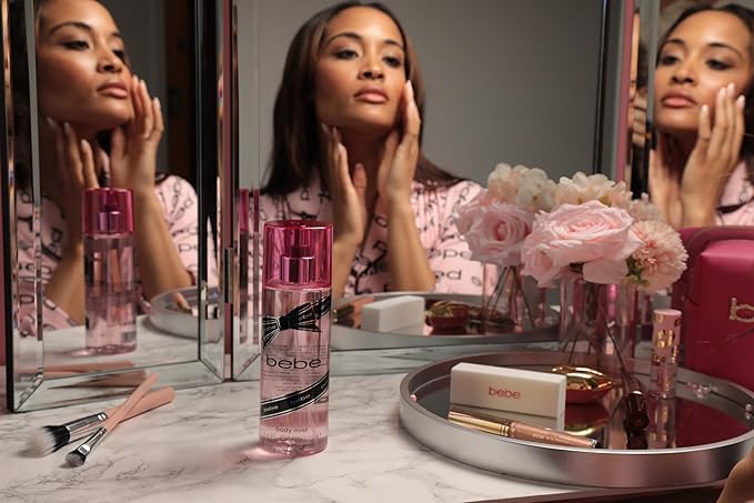 Bebe Silver Body Mist - Body Spray for Women with Mango, Tuberose, Peony, Jasmine, Rose, Cedarwood, Musk, and Sandalwood Long-Lasting Fragrance Mist - 8.4 Fl Oz Pack Of 2