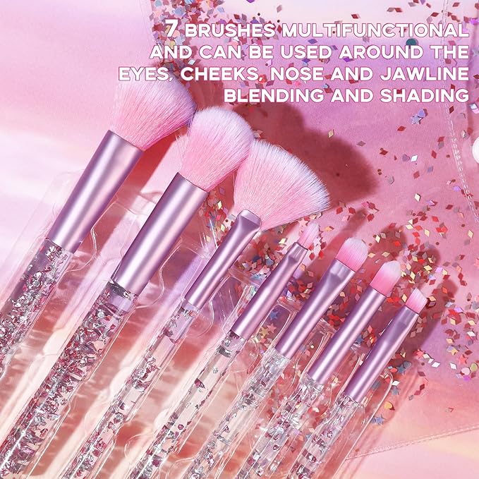 18 Colors Eyeshadow Palette With 7 pcs Soft Brushes Makeup Set High Pigmented Shimmer Matte Metallic Glitter Pink Nude Sage Green Eye Shadow Brush Make Up Kit for Women & Teen, Beginner & Pros