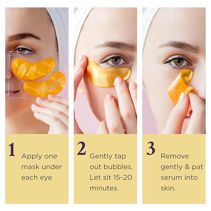 MATKAS Retinol Renewal Gold Under Eye Mask - 20 Pairs, Best Eye Patches for Puffy Eyes and Dark Circles, Collagen Under Eye Patches for Women, Gel Under Eye Masks for Dark Circles and Puffiness