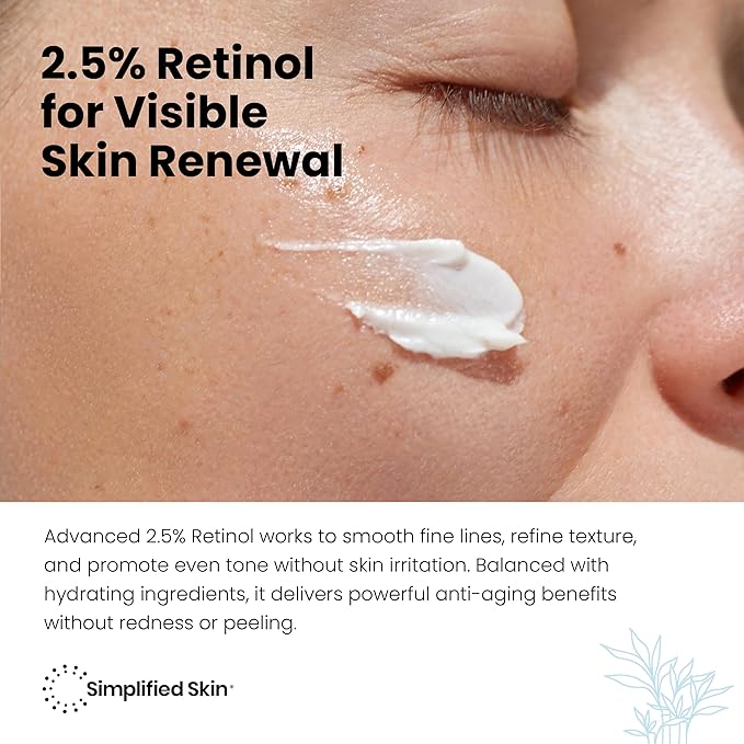 Retinol Cream for Face (2-Pack) – 2.5% Retinol Moisturizer for Fine Lines, Firming & Collagen Boost – Anti-Aging Night Wrinkle Cream with Hyaluronic Acid – 1.7 Oz