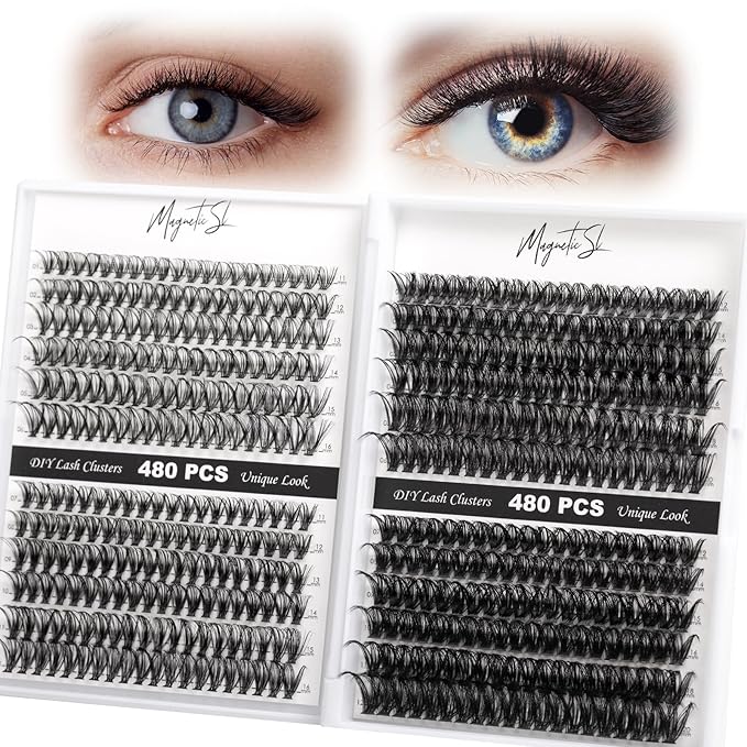 Lash Clusters 480 Clusters 60D 80D Thick Eyelash Extension 30D 40D Individual Eyelashes D Curl 11-20mm False Eyelash Multi-Style DIY Lash Extensions for Beginners(30D-80D-D, 11-20MIX)