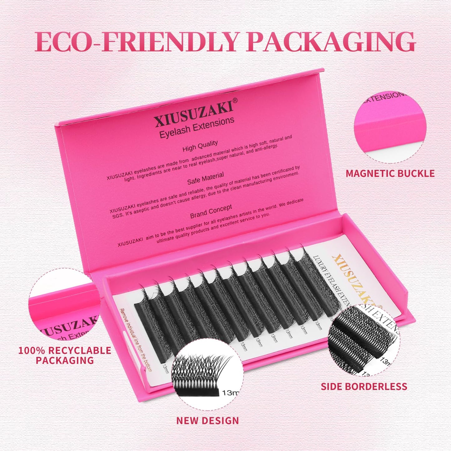 Lash Extensions Double Tips 4D Eyelash Extensions W Shape 0.07mm Thickness C Curl 14mm Premade Fans Easy Fan Volume Lashes Matte Black Crisscross(W-4D-Double Tips-0.07-C,14mm)