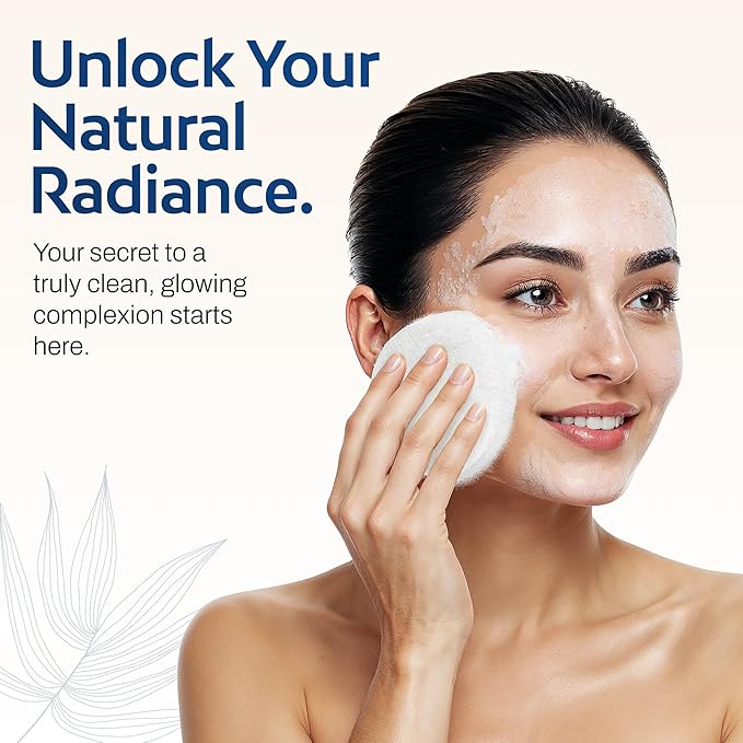 HartFelt Round Face Scrubber for Women | Reusable Facial Sponges for Daily Cleansing | Facial Exfoliating Pads for Removing Dead Skin, Dirt & Makeup | Use with Favorite Cream | Made in USA - 1 Count