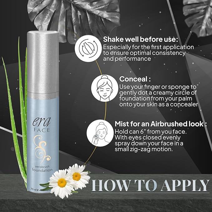 ERA Face spray makeup (Y3 Butterscotch, 2.25 oz) - airbrush foundation, everyday, buildable, professional spray on cosmetics by Era Beauty