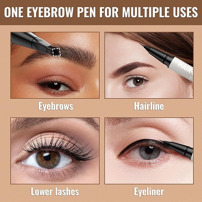 iMethod Eyebrow Pen - Eyebrow Pencil,2-in-1 Eyeliner Dual-Ended Microblading Eyebrow Pencil Long Lasting Waterproof Hair-Like Brow Pencil,with Eyebrow Brush,Eyebrow Pencils for Women,Grey