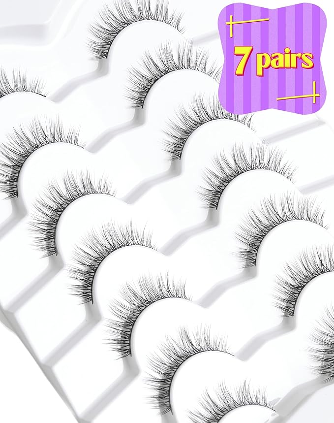 Onlyall Lashes Mink False Eyelashes Natural Wispy Lashes Soft Faux Mink Lashes Fluffy False Lashes DK72