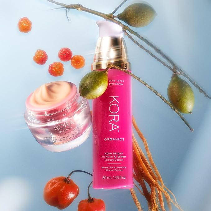 KORA Organics Berry Bright Firming Vitamin C Eye Cream | Hydrate & Strengthen | Certified Organic | Cruelty Free | Refillable | 0.50 fl oz