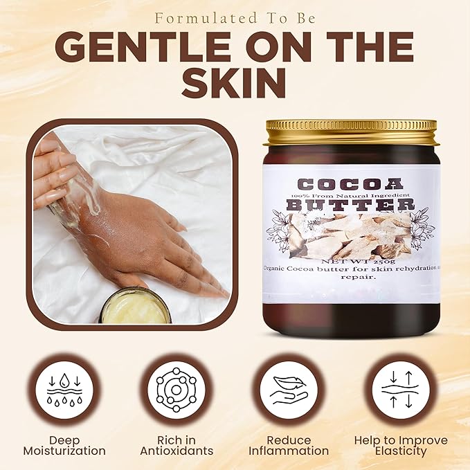 Cocoa Butter for Skin Care, Moisturizing and Nourishing, 1 Ounce (Pack of 1)