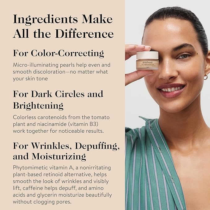 goop Beauty Vitamin C Eye Cream | Color Correcting Cream for Dark Circles | Helps Smooth Wrinkles & Depuff Eyes | 0.5 fl oz