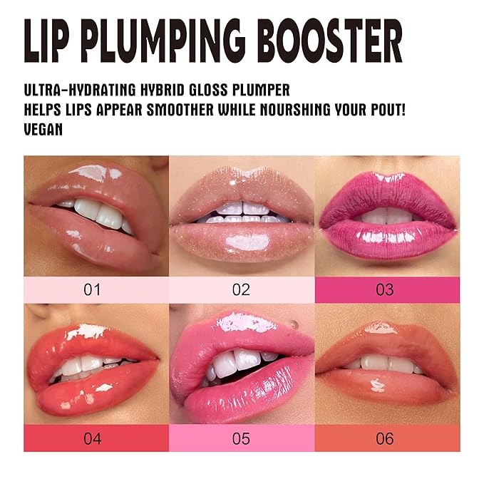 Spicy Lip Gloss Plumper Glossy Lip Lipstick, Lifter Gloss, Hydrating, Volumizes, High-Shine, Lip Plumping Lip Glaze Lip Makeup, Plump & Pout Lip Plumper for Women Girls (#04)
