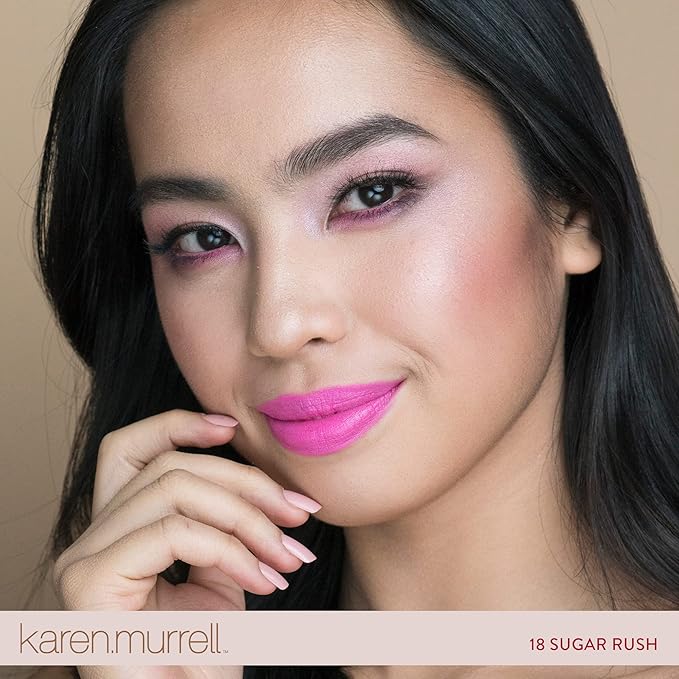 Karen Murrell - Natural Lip Stick - Lipstick 18 Sugar Rush - Hot Pink Lipstick - Matte Finish, 100% Natural Ingredients, Moisturizes & Hydrates Lips - Paraben & Cruelty Free